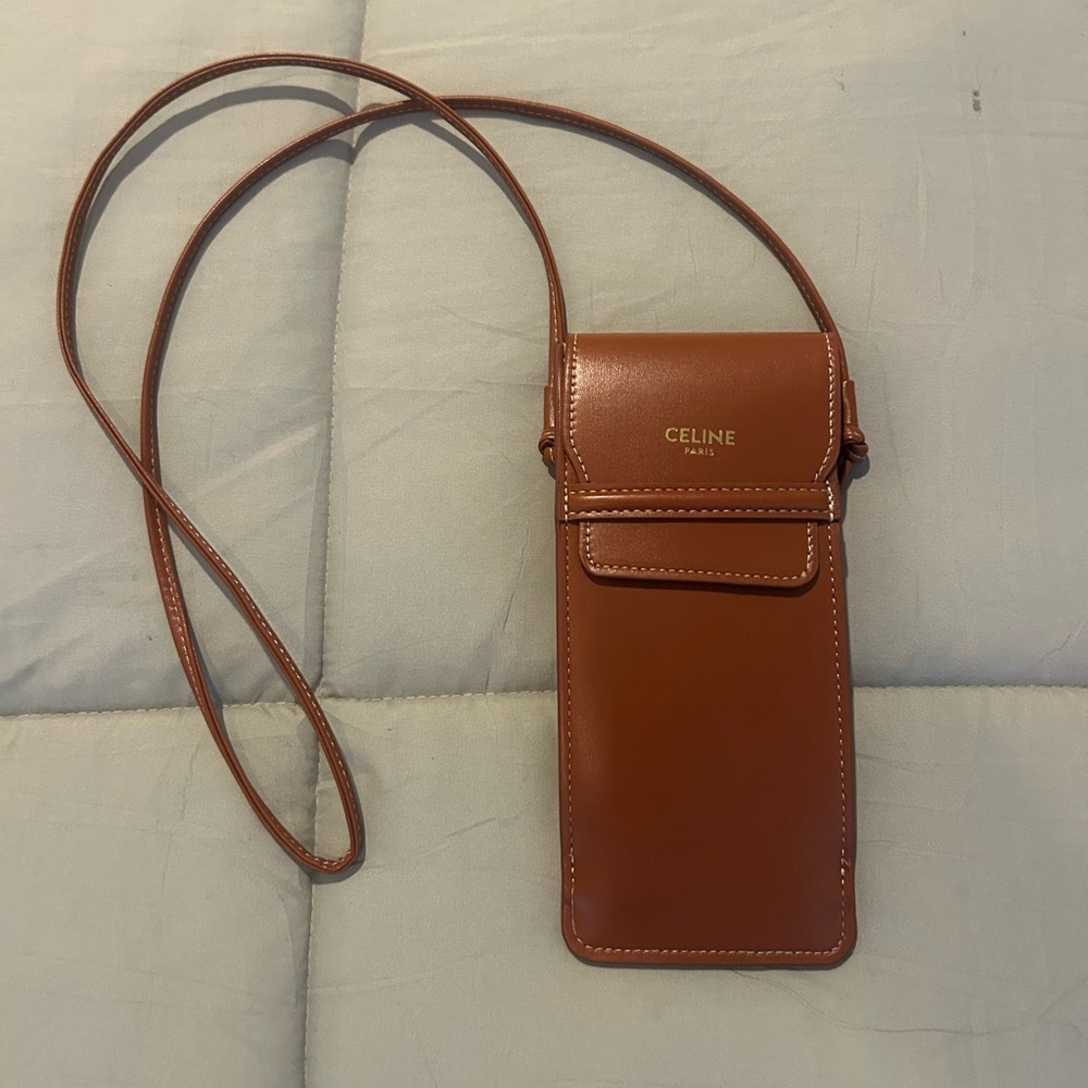Brown Leather Crossbody Phone/Sunglasses Bag